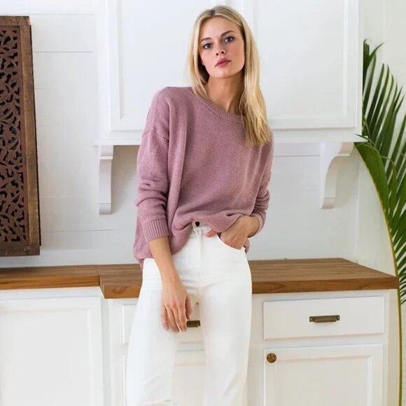 Emerson Fry Organic 100% Cotton Knit Boxy Sweater - Muted Clay - Small - Picture 1 of 6